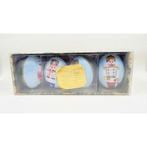 Bombay Co. Christmas Ornaments Hanging Nutcracker Egg Set Of 4